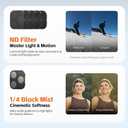 SmallRig Square ND & Black Mist Filter Kit for iPhone 17 Pro Max, Magnetic Lens Filters with Base Mount, Black Mist Diffusion 1/4 Filter/ND2/ND4/ ND8/ND16/ND32, 6 Pack, Silver - 6077