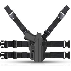efluky Universal OWB Holster Gun Drop Leg Thigh Police Security Modular Equipment System Duty Belt Nylon Set Fits Glock, S&W M&P Compact 9MM, H&K USP, Springfield XD, Sig P320