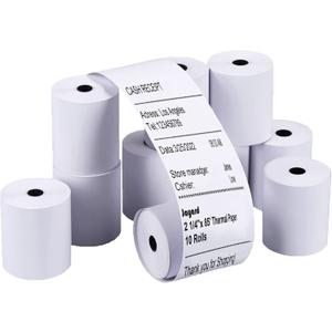 Jayard 2-1/4" X 85' Thermal Paper Rolls for Credit Card -2.25 x 85 ft Thermal Paper Rolls, 58mm Cash Register Rolls - Premium Register Tape Pos Thermal Printer Paper (10 Rolls)