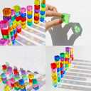 Candywood Rainbow Acrylic Gem Cubes Blocks Children Educational Sensory Training Crystal Toys Baby Learn Color Light Shadow Stacking Toys (20-Pcs)