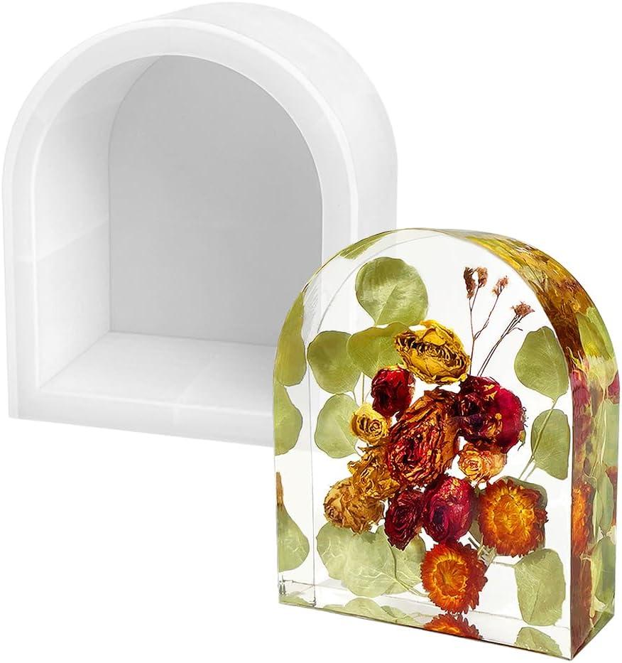 RESINWORLD 6'' Arch Mold, 3'' Deep Silicone Mold, Sturdy Large Molds for Bouquet Preservation, Shiny Resin Molds for Home Wedding Decor