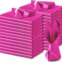 VACVELT 24 Pack Hot Pink Satin Dinner Napkins, 17x17 Inch, Scalloped Elegant Square Napkins for Restaurant Banquet Graduation Party