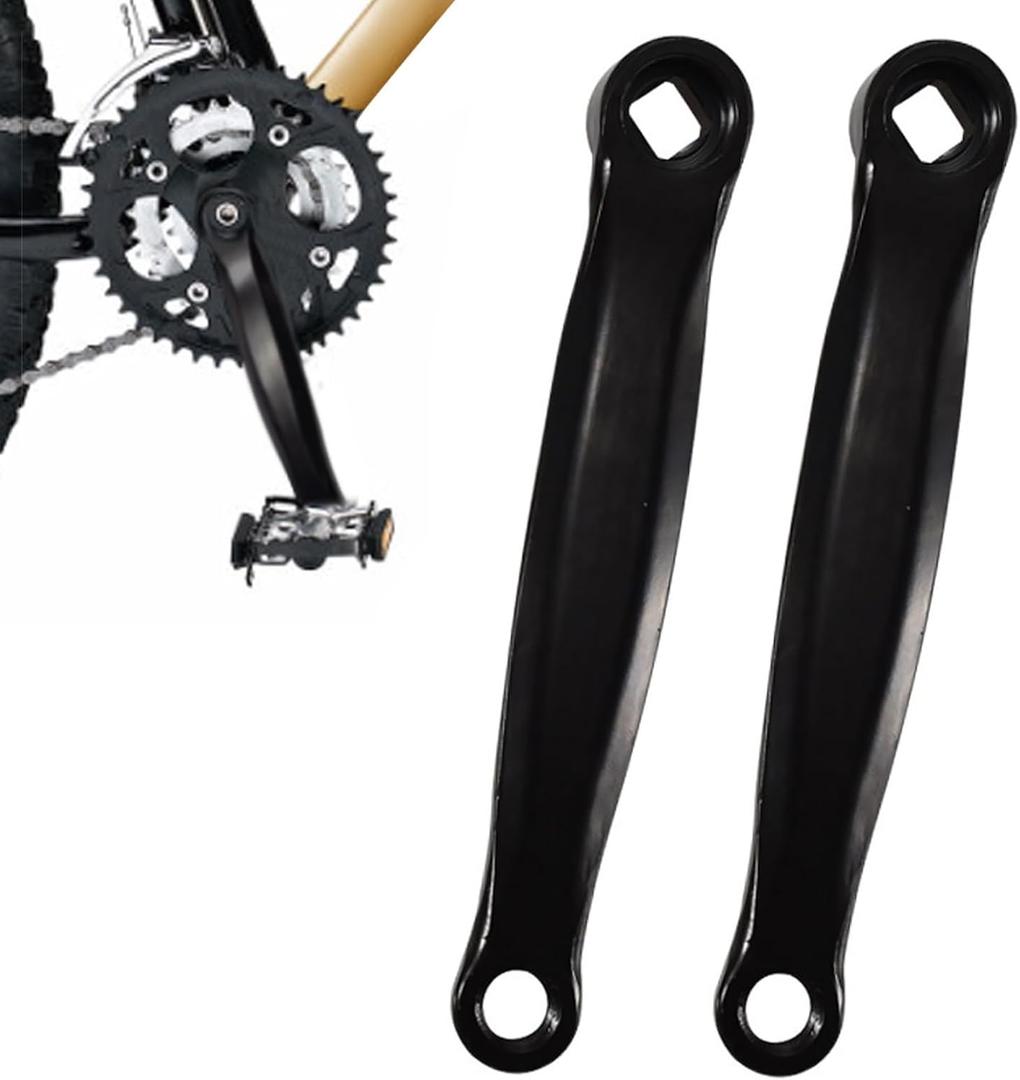 2 PCS Bike Wheel Crank Arm, Mountain Bike Tooth Plate Crank, Road Bike Round Hole Crank Replacement (Only Left Side Crank)