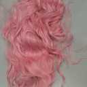 Miuric 30 Inch Pink Wigs for Women Long Wavy Wigs Light Pink Wig Colorful Curly Wig Natural Looking Middle Part Synthetic Heat Resistant Wigs for Cosplay Halloween Christmas Gifts Party Daily Use
