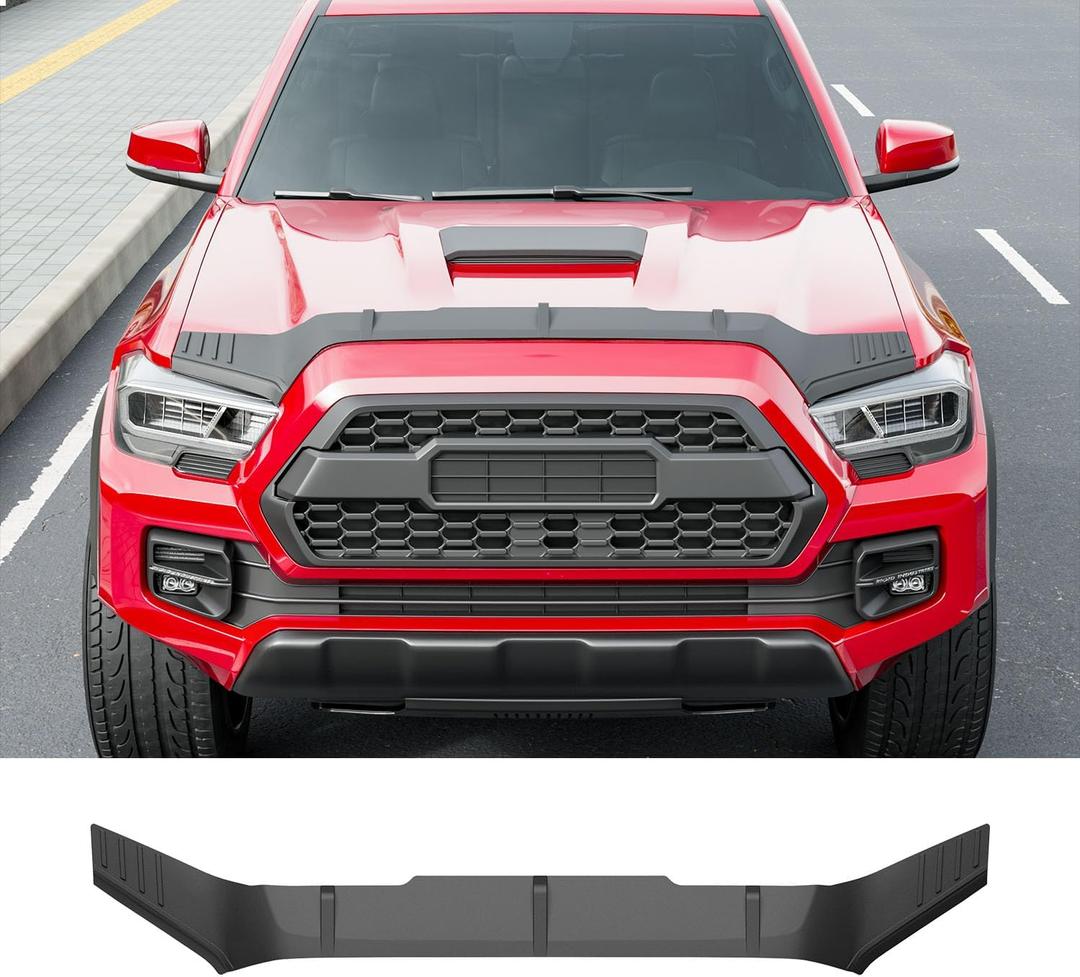 powoq Hood Deflector Compatible with 2016-2023 Toyota Tacoma Hood Protector Shield TPE Deflector Replacement for 2016-2023 Toyota Tacoma Accessories