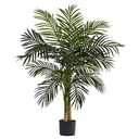 Nearly Natural 4ft Golden Cane Palm, Double Stalk Artificial Tree With Lush Realistic Foliage Maintenance Free Indoor Faux Palm Plant For Living Room, Easy Setup, Perfect Tropical Decoration