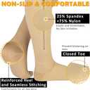 CASMON 15-20mmHg Zipper Compression Socks for Women and Men, Knee High Compression Stockings, Medical Closed Toe Support Socks for Varicose Veins, Post-surgery, Swelling, Nurses, Pregnancy (1 Pair), Medium