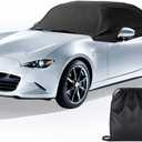 420D Oxford Half Car Cover Compatible with 2014-2023 Mazda Miata MX-5 Mk4 (ND Model only) Soft Top Roof Protector Half Cover, All Season Windproof Protection Snow Proof UV, Black