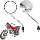 Mokuo Motorcycle Rearview Mirror in Aluminium Alloy Material with 8MM Bolt Fit for Most Motocycle Dirt Bike Scooter Moped, Silver Color