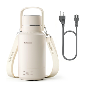 Felizbebe 33.8 Oz/1000mL Portable Electric Kettle,304 Stainless Steel Travel Kettle Electric,4 Temp Settings with Holding Heat,600W Fast Boiling Water with Auto ShutOff and Boil Dry Protection