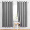 NICETOWN Blackout Natural Window Treatments for Bedroom - Grommet Thermal Curtains Room Darkening Sound & Light Reducing Curtains & Drapes for Living Room (2 Panels W46 x L72)