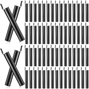 Frienda 300 Pcs 116mm Black Plastic Tubes Bulk Plastic Tube 150/300/600 Pcs Waterproof Sealing Container Tubes Empty Holders with Lids