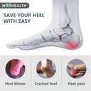 Silicone Heel Protectors for Cracked Heels, Gel Heel Cups & Cushion Inserts for Blister Prevention, Plantar Fasciitis for Men and Women's Heel Pain Relif (2Pairs-Black)