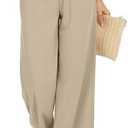 KICZOY Women Flowy Pants Drawstring Waist Wide Leg Palazzo Beach Pants Loose Fit with Pockets, Size XL