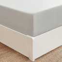 Mellanni Extra Deep Pocket Queen Fitted Sheet - Iconic Collection Bedding Sheets with up to 21 inch Deep Pocket - Soft & Cooling - Fade & Stain Resistant - 1 PC (Queen, Light Gray)