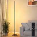 Marlrin Minimalist Corner Floor Lamp 2700K6500K Dimmable with Remote Control 57.8" Height Metal Slim Ambient Standing LED Light Modern Design Decorative Lamp for Living Room Bedroom (Black)