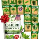 HOME GROWN 15 Herb Seeds for Planting 4, 500+ Non-GMO Heirloom Seeds | Extra Large Variety Pack Herb Kit – Indoor Outdoor & Hydroponic | Culinary Seed Set | Grow Your Own Herbs | Gardening Gift