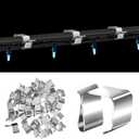 100 Pcs Metal Christmas Light Gutter Hooks Xmas Light Gutter Hangers Hanging Clips Outdoor Seasonal Lighting Hooks Holiday Light Clips Gutter Light Hangers Roof Hooks for Outside String Lights