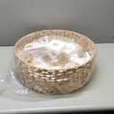 0139-4H Handwoven Rattan Boho Ceiling Fans with Lights Remote Control Flush Mount Fandelier Low Profile Caged for Bedroom,4-Light,20"