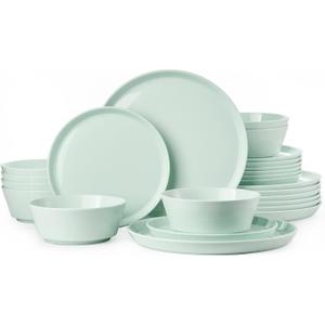 24-Piece Bone China Dinnerware Sets, Mint Green
Lightweight Plates & Bowls Set | Straight Rim Bowl Dinner Set | Scratch Resistant | Microwave & Dishwasher Safe | Serves 8