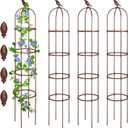 Sadnyy 6 ft Garden Obelisk Trellis, Heavy Duty Plant Supports, Brown