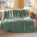 Bedsure GentleSoft Electric Blanket Twin - Soft Ribbed Flannel Heated Blanket, Heating with 10 Time Settings, 6 Heat Settings, and 8 hrs Timer Auto Shut Off, Gifts for Grandma (62x84 inches, Green)