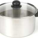 GoodCook Classic Stainless Steel 5-Quart Dutch Oven with Tempered Glass Lid, Silver