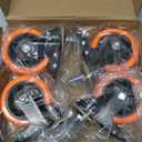 4 Inch Caster Wheels 2000Lbs, Threaded Stem Casters Set of 4 Heavy Duty, 1/2"-13 x 1 (Screw Diameter 1/2", Stem Length 1"), Safety Dual Locking Industrial Castors, Wheels for Cart, Furniture