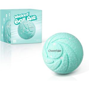 by Cheerble Smart Interactive Dog Toys, Wicked Ball AIR, 3 Interactive Modes, Automatic Moving, Bouncing, and Rotating, E-TPU Material, IPX7 Waterproof for Medium and Large Dogs (Aqua)
