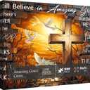 Jesus Cross Jigsaw Puzzles 1000 Pieces, PICKFORU Amazing Grace Cross Jigsaw Puzzle 1000 Pieces, Christian Bible Religious Puzzles for Adults, Bird Catholic Puzzle Christian Faith Inspirational