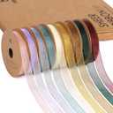 Vitalizart 3/8" x 90 Yards Organza Ribbon Set 9 Rolls x 10 Yd Sheer Ribbon for Gift Wrapping Crafts Christmas Tree Bows Wedding Invitations Wreaths Party Decor Bouquet DIY Projects (Mixed Colors)