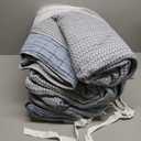 Levtex Home - Mills Waffle - King Quilted Bedspread Set - Grey Cotton Waffle - Bedspread Size (122 x 106in.), Sham Size (36 x 20in.)
