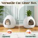 Egg-Shaped Hidden Plant Litter Box, Cat Litter Box Enclosure with Replaceable Plant Tray Top, Waterproof Cat Litter Cabinet Furniture, Odor Concealed Cat Box for Living Room Bedroom Corner