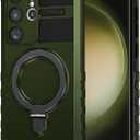 Compatible with Samsung Galaxy S23 Ultra Magnetic Case with Ring Kickstand [Compatible with MagSafe] Military Grade Heavy Duty Case for Samsung S23 Ultra 6.8'' (Not Fit S23), Green
