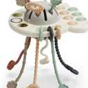 GOPO TOYS Baby Airplane Toys  Montessori Silicone Pull String Fidget for Babies 18 Months+  Travel Toy for Plane, Car, and Stroller  Teether & Sensory Play