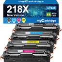 218X Toner Cartridges 4 Pack High Yield (with Chip) Compatible Replacement for HP 218X 218A for Color LaserJet Pro 3201dw MFP 3301fdw 3301cdw 3301sdw Printer Ink W2180X W2180A (BCMY, 4-Pack)