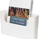 Wall File Holder - White Plastic Wall Mount File Organizer for Office, Home, Classroom