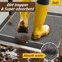 JSEI Dirt Trapper Door Mat 36"x60", Non-Slip Doormat,Dark Grey