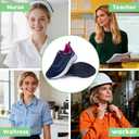 Women's Arch Support Walking Shoes Tennis Shoes Orthotic Sneakers for Plantar Fasciitis Foot Pain Relief NavyPink Size 7.5
