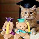 Mikasee 6 Pcs 5.12 Inch Mini Graduation Stuffed Bear Soft Stuffed Graduated Bears School Graduation Bear for Preschool Graduation Gift (Color Set 3)