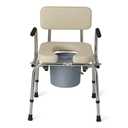 Medline Drop Arm Commode with Padded Seat and Backrest, Durable Toilet Chair for Adults and Seniors, Removable Pail, Splash Guard, Drop Down Arms for Easy Transfer, 350 lb. Weight Capacity, Tan