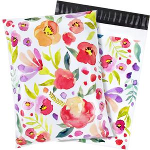 100 Pack Poly Mailers 10x13, Cute Packaging Envelope Mailers Polymailers Packaging for Small Business, Shipping Bags for Clothing Boutique Supplies with Self Seal Strip (Bright Flowers)