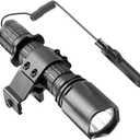 5000 Lumen Picatinny Rail Tactical Flashlight - 5 Modes USB Rechargeable Rifle Light with Pressure Switch - Ideal for Hunting, Camping & Tactical Operations