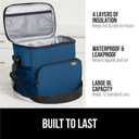 GORILLA GRIP Reusable Insulated Lunch Box Bag, Large Capacity, Leakproof Soft Cooler Bags, Mesh Pockets and Adjustable Strap, Food Tote for Work Camping School, Keep Drinks Cold, 8L, 10x9, Navy Blue