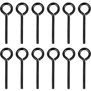 12pcs 5/32 inch Standard Hex Dogging Key with Full Loop, Black Solid Metal Allen Key Sets Wrench for Keychain Push Bar Panic Exit Device Key