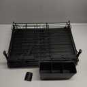 SNTD Dish Drying Rack - Extendable Dish Rack, Large Sink Drying Dish Drainer for Kitchen Counter, Stainless Steel Dish Strainer with Utensil Holder (Black)