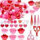 264 Pcs Valentine's Day Sensory Bin Items Valentine Counting Sorting Sensory Bin Filler Fine Motor Felt XOXO Acrylic Heart Counts for Valentine's Counting Decor