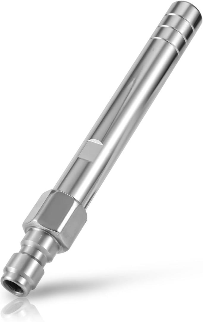 Long Range Pressure Washer Nozzle, Stainless Steel Shooter Tip with 1/4in NPT Quick Connect Tall Reach Tip Power Washer Accessories Adapter Parts Attachments for Rooftops Siding & Concrete Surfaces