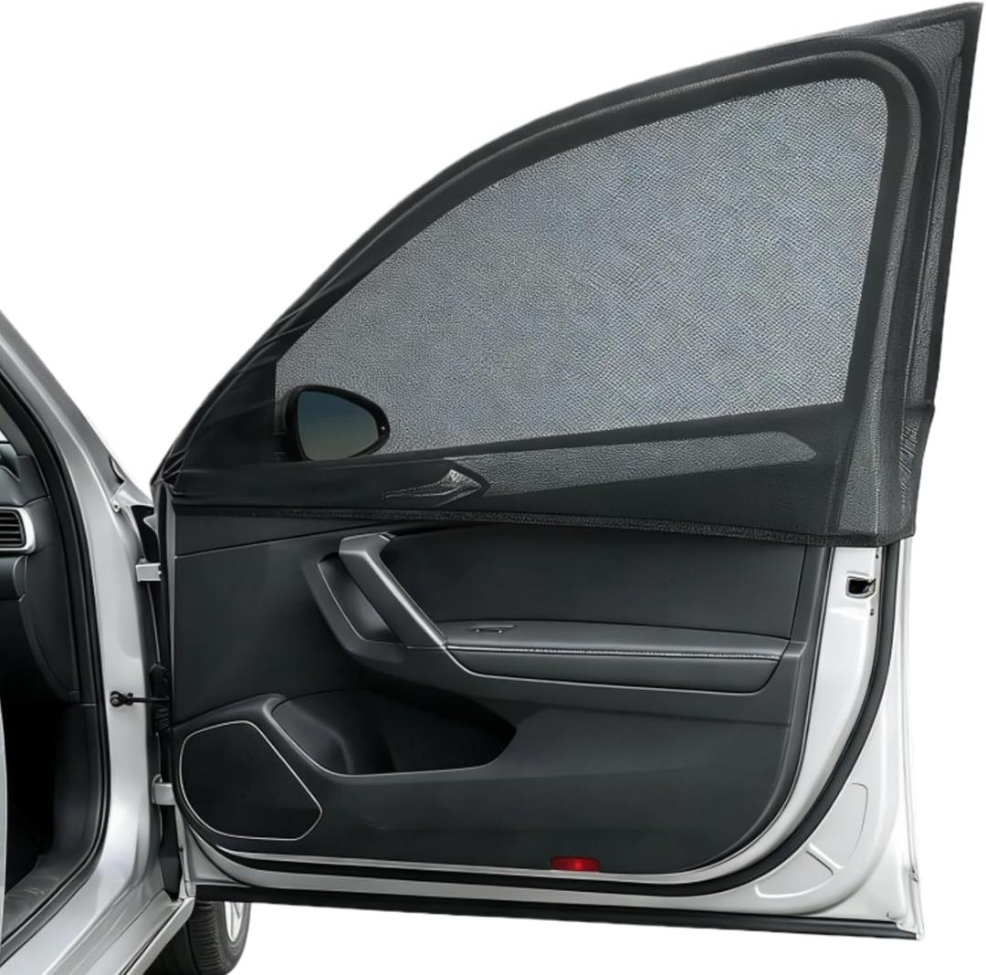 2pcs Car Front Window Screen Mesh, Suitable for Camping, Travel, UV-Protection, Breathable Mesh Car Window Sunshade for SUV Cars