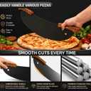 20-Inch Pizza Rocker Blade Cutter, Stainless Steel, Black